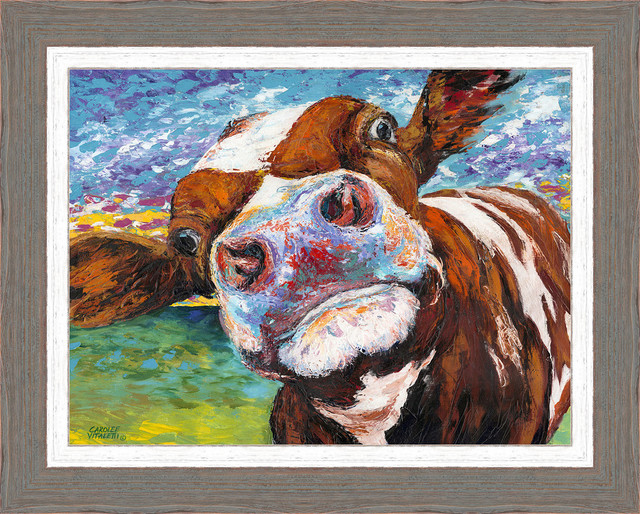 Cow Wall Art curious cow i" framed wall art, 25"x31" - contemporary - prints Cow Wall Art curious cow i" framed wall art, 25"x31" - contemporary - prints