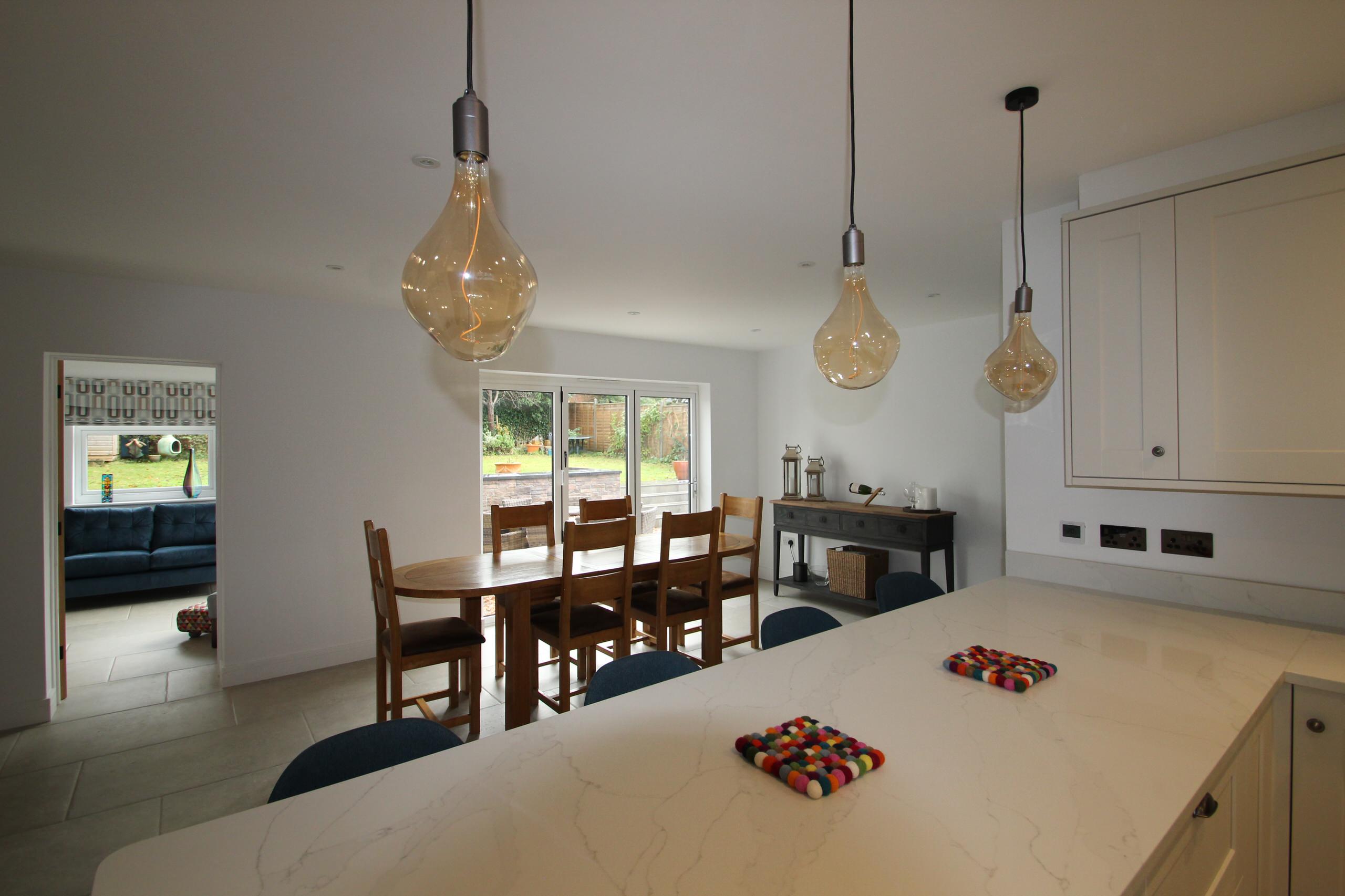 View from kitchen to dining area