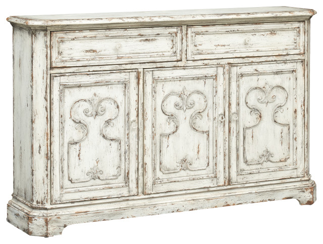 Outsider Vintage Cream Three Door Two Drawer Credenza - French Country -  Buffets And Sideboards - by Coast to Coast Imports, LLC | Houzz