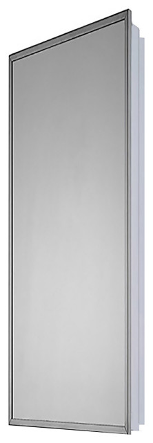 18"W x 52"H Euroline Partially Recessed Mounted Bright Annealed Steel Framed