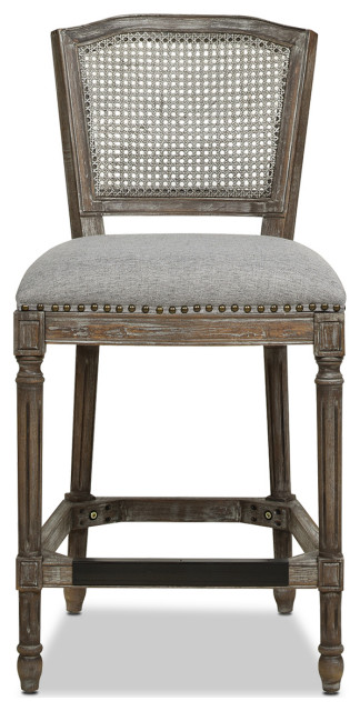 Triomphe Rattan Wicker High Back, Rattan Counter Height Bar Stools With Backs