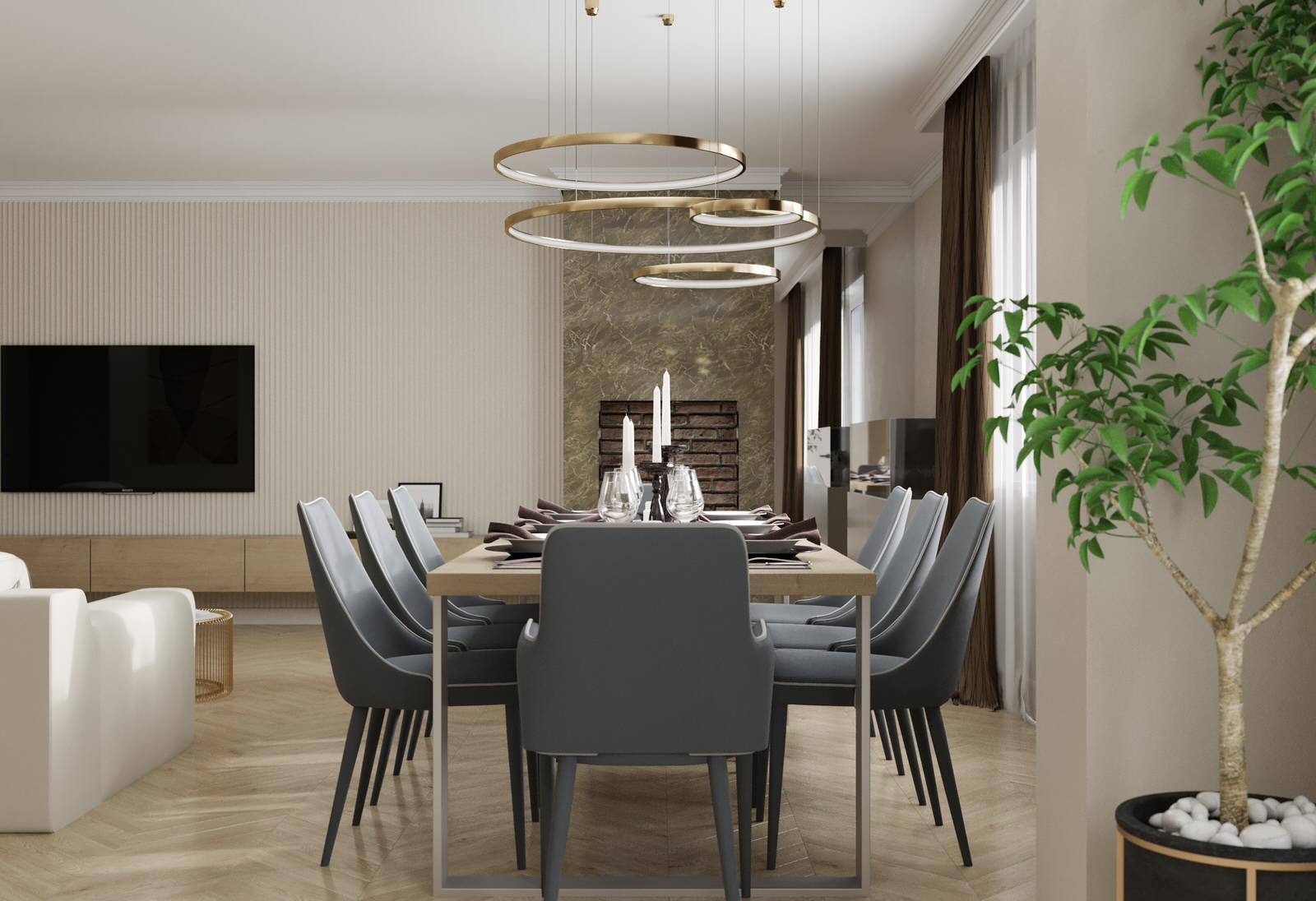 Визуализация квартиры 135 кв ЖК Даудель г.Тюмень