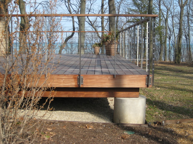 modern ipe and stainless deck
