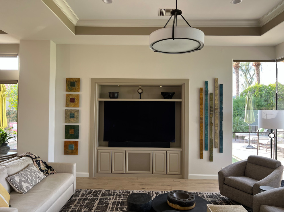 Family room - transitional family room idea