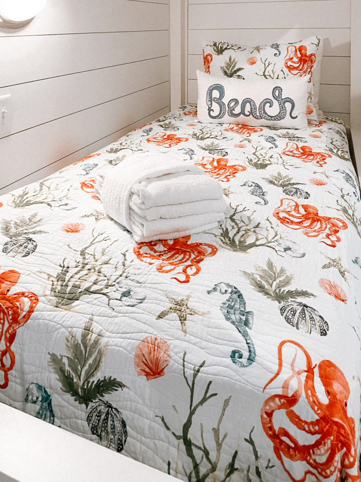 Inspiration for a beach style kids' room in Other.