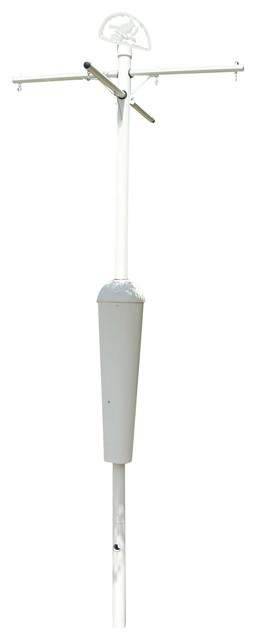 Squirrel Stopper Deluxe Bird Feeder Pole Set With Baffle, Squirrel Proof, White