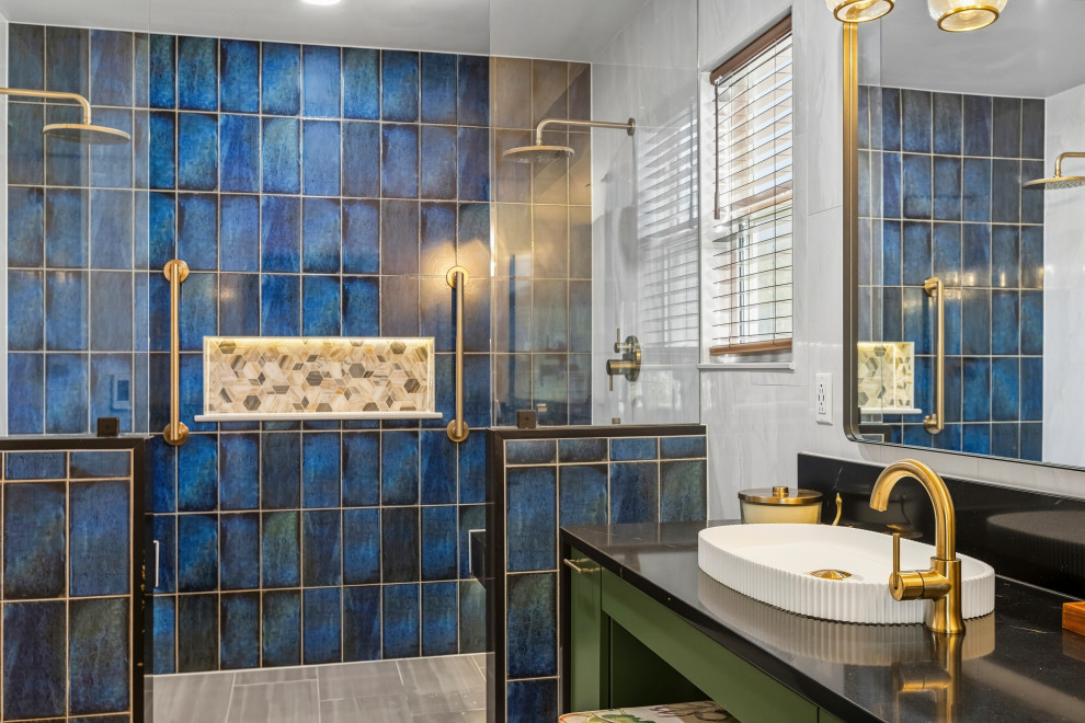 Emerald and Indigo Mosaic Bath
