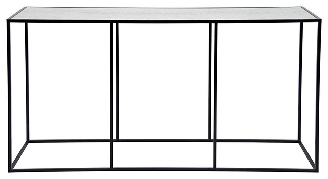 60 W Judith Console Table Glass, Glass Mirror Sofa Table
