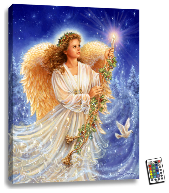 "Stardust Angel" 18x24 Fully Illuminated LED Wall Art Traditional