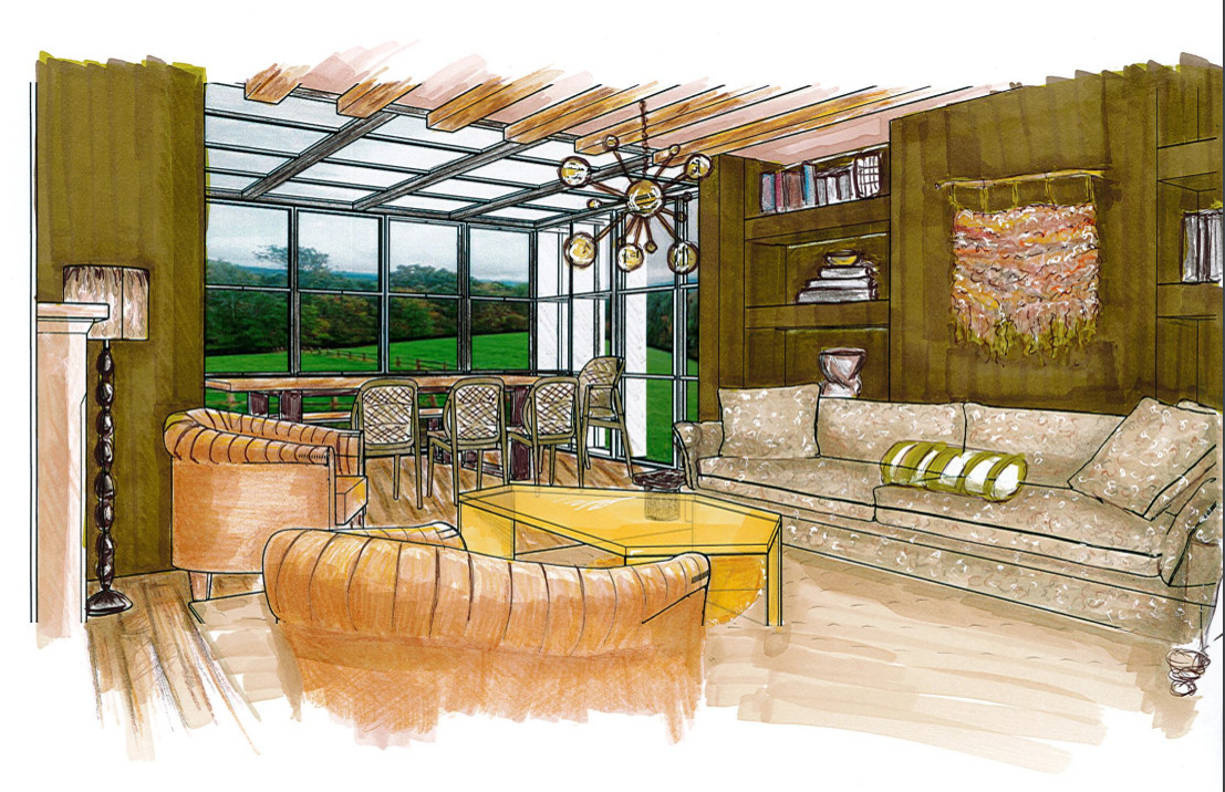 I produce 3D and hand drawn visuals for your space to help you get a better understanding of how the room will look.