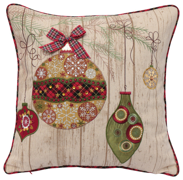 embroidered christmas pillows
