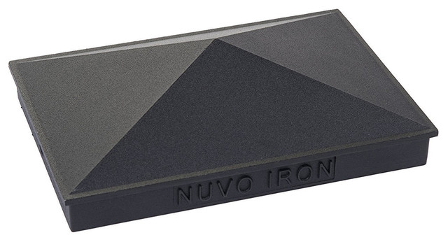NUVO IRON 3.5" x 3.5" PYRAMID ORNAMENTAL ALUMINIUM POST CAP Fencing PCP02 BLACK 