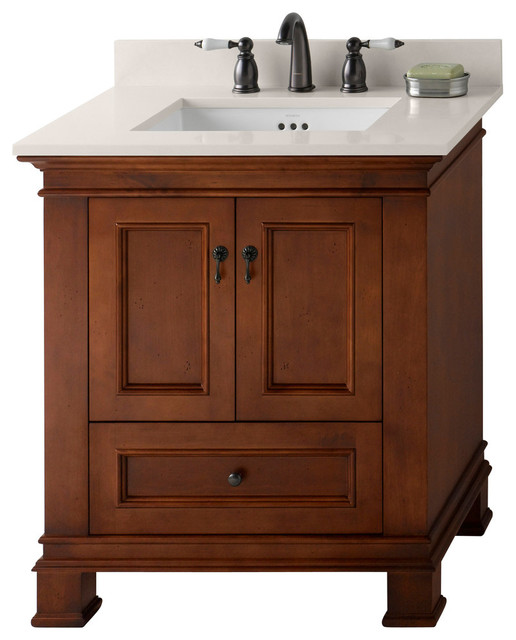 Venice Bathroom Vanity, Colonial Cherry, 30" Traditional Bathroom