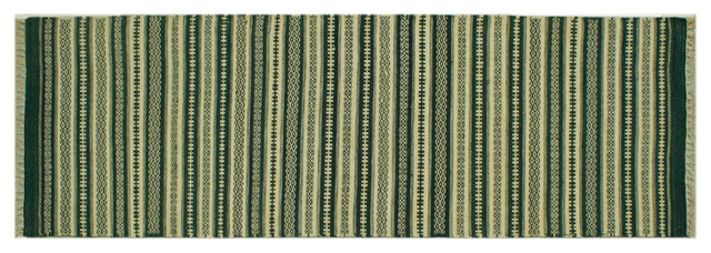 Durie Kilim Area Rug, Reversible Hand Woven Flat Weave 2X8 100% Wool Rug Sh6317