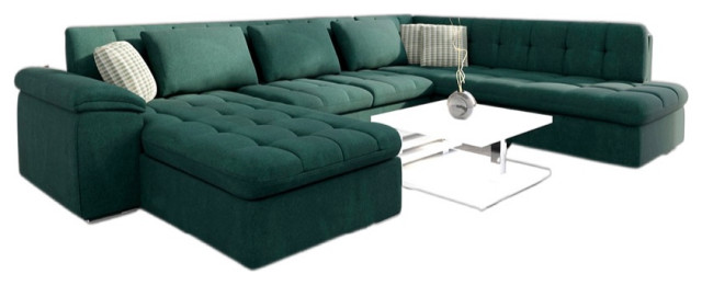 FRANCESCO Sectional Sleeper Sofa, Green, Left
