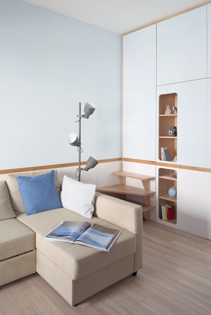 Riviera Cabin beach-style-living-room