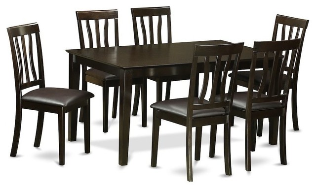 7 Piece Dining Room Set For 6 Dining Table And 6 Dining Chairs Contemporary Dining Sets By Bisonoffice