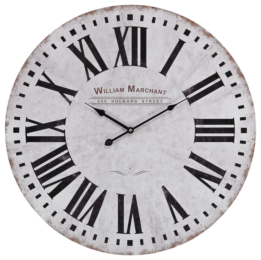 AgedWhite Wall Clock (171005) Wall Clocks by