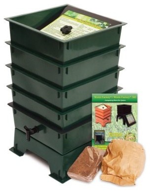 The Worm Factory® 4-Tray Recycled Plastic Worm Composter - Green