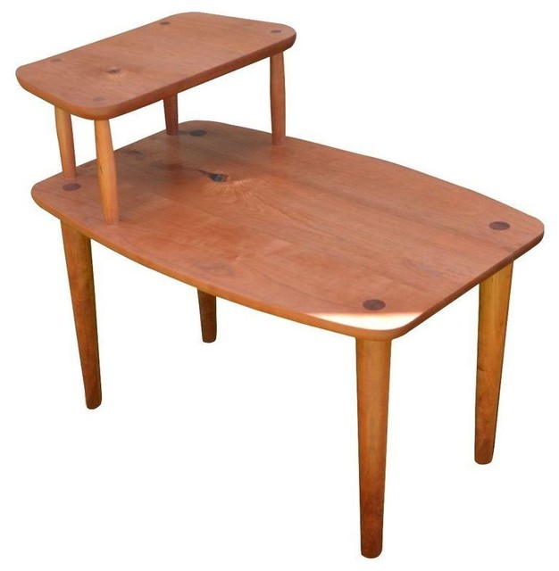 Pre-owned Mid-Century Style Cherry Wood Side Table