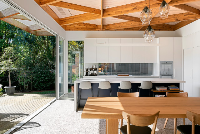 Oh What A Ceiling! midcentury-dining-room