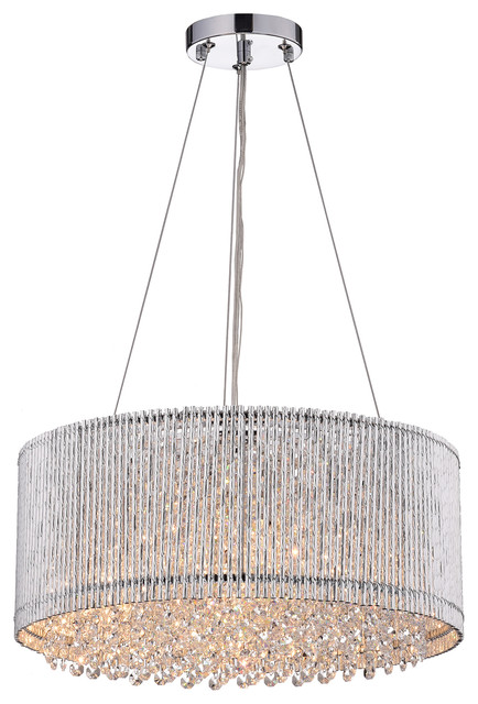 Pamina 4 Light Chrome S Drum Shade, How Do You Hang Or Add Crystals To A Chandelier