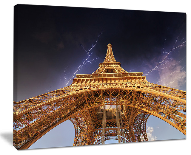 "Storm Above Paris Eiffel Tower in Paris" Cityscape Wall Art