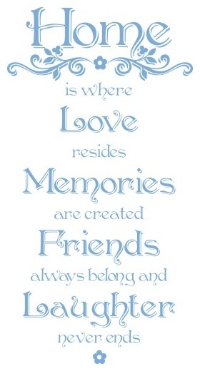 Home Wall Decal Quote, Light Blue, 17"x31"