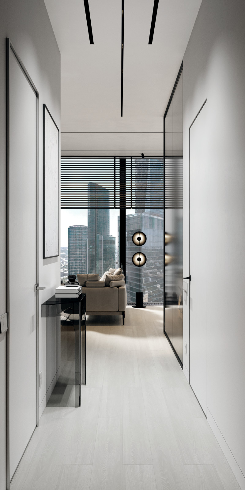 Дизайн интерьера апартаментов в Neva Towers, Москва-Сити (56 м2)