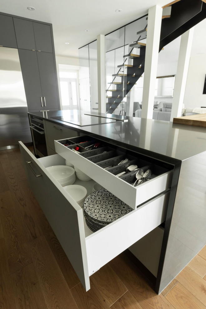 Modern Monochromatic Kitchen Rosemere