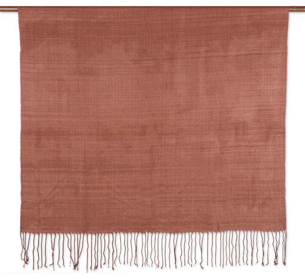 Novica Handmade Raisin Charm Silk Throw Blanket