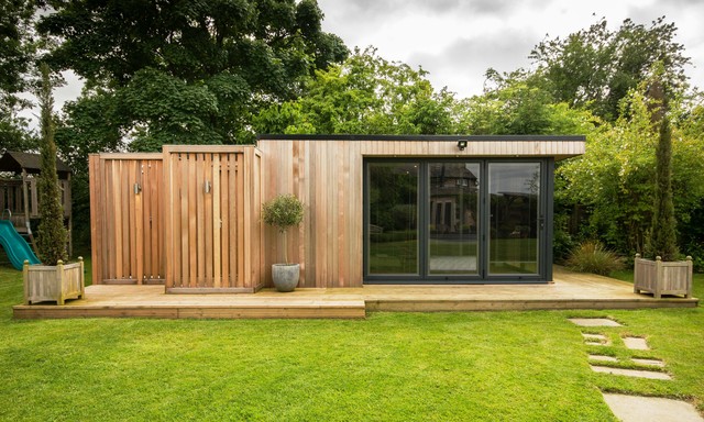 Garden Room With Sauna Extension Contemporary Shed Cheshire