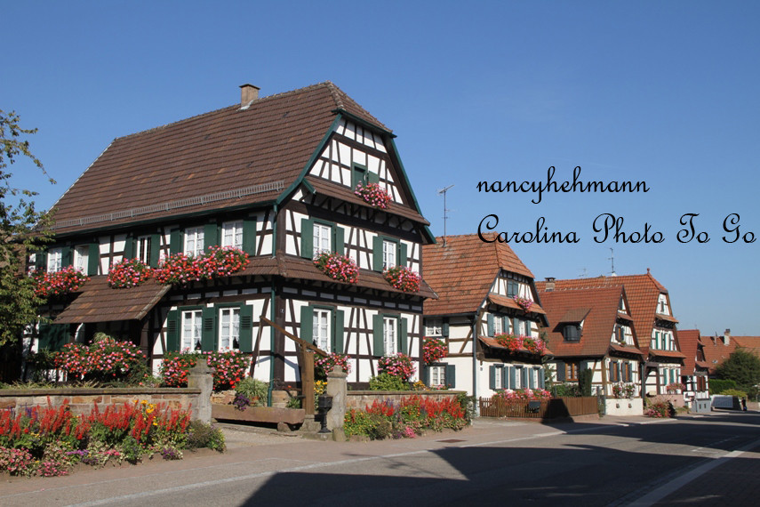 Romantic look of half timbered house Betchdorf, Alsace, France