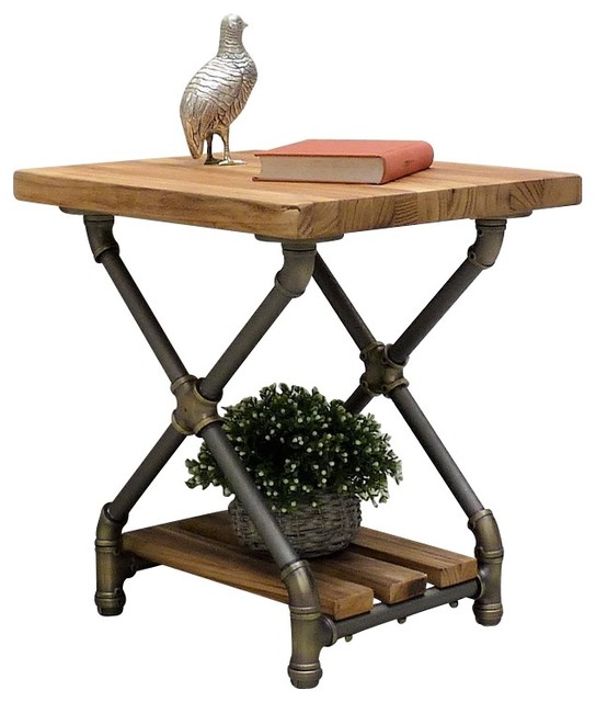 Houston Industrial Chic Side Table Industrial Side Tables And End