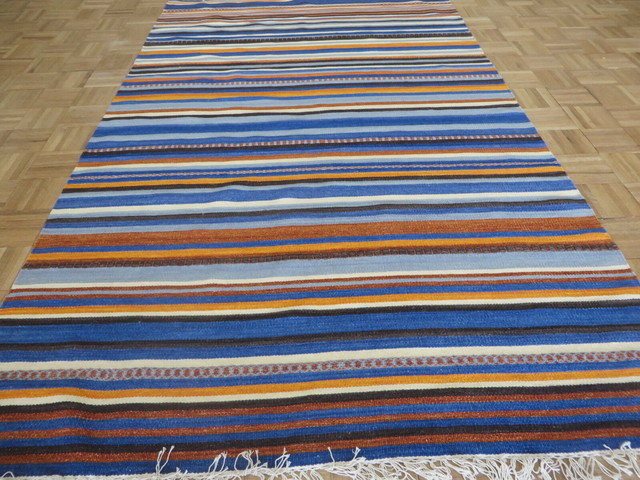 Hand-Woven Geometric 5x8 Kilim Reversible Oriental Area Rug Wool Area Rug Carpet