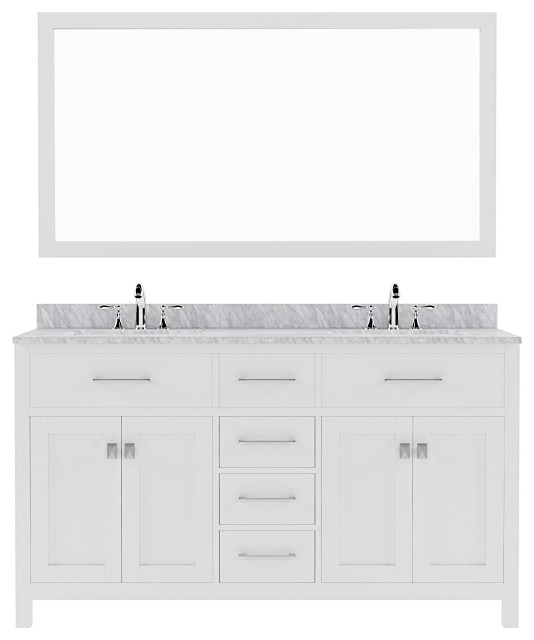 Caroline 60" Double Vanity Cabinet Set, Square Sinks, Without Faucets