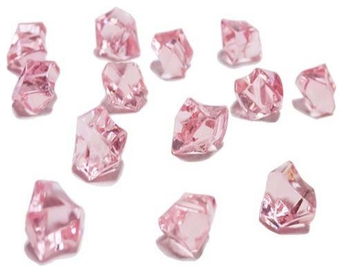 Acrylic Ice Rock Cubes 1 Lb Bag, Vase Filler, Pink