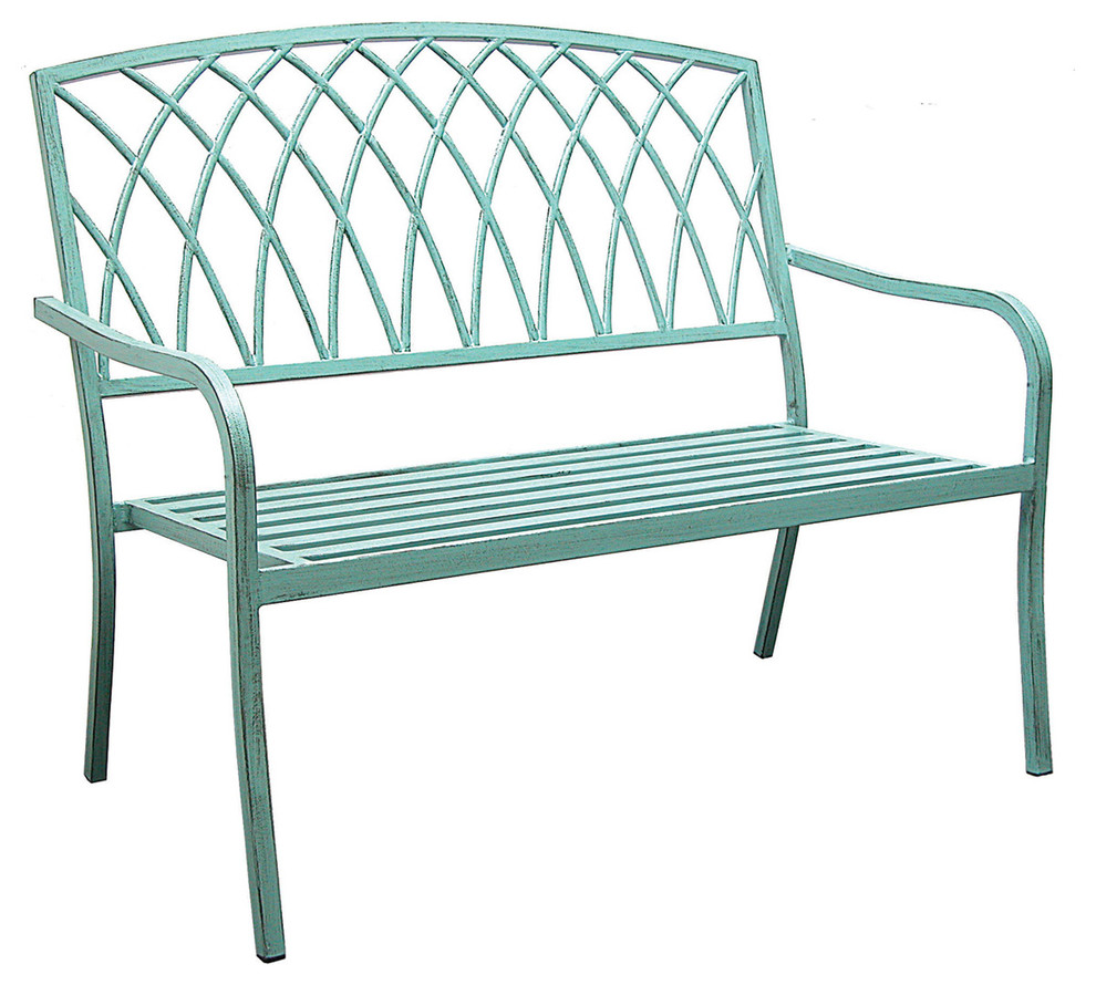 Innova Lancaster Outdoor Steel Bench Contemporary Outdoor