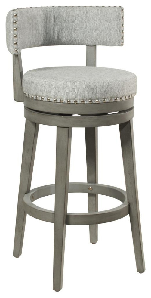 Hillsdale Furniture Lawton Wood Bar Height Swivel Stool, Antique Gray