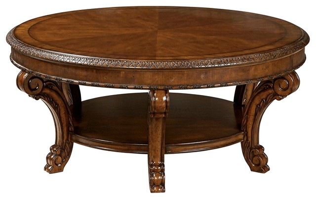 Chandler Medium Cherry Round Cocktail Table - Traditional ...