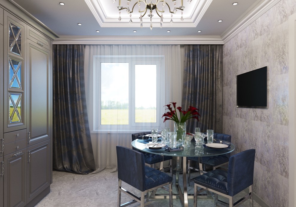 Проект совмещеной гостиной с кухней