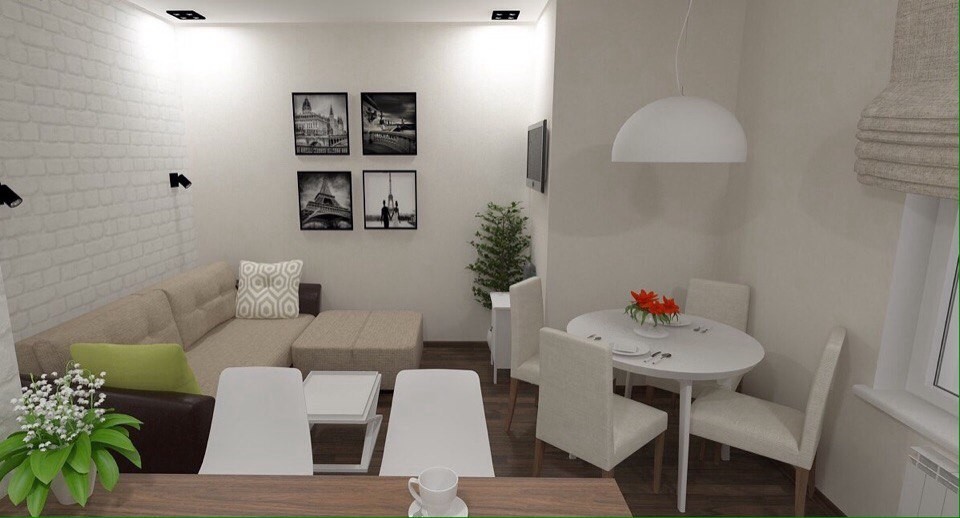 Кухня-гостиная в скандинавском стиле