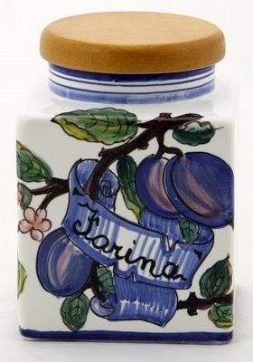 Toscana, Cubic Canister With Wood Sealing Lid 'Farina'