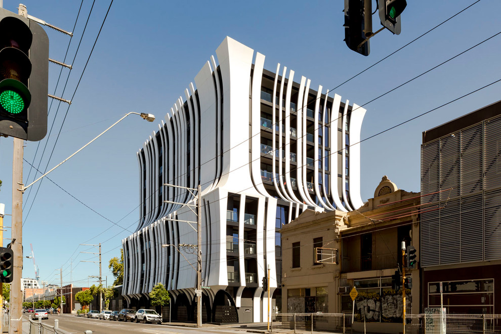 This is an example of a contemporary exterior in Melbourne.