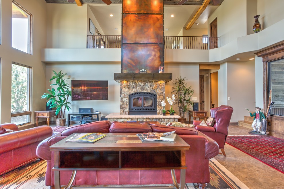 Living room - rustic living room idea in Phoenix
