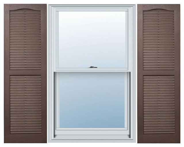 Builders Choice Vinyl Open Louver Shutters, w/ Shutter Spikes & Screws