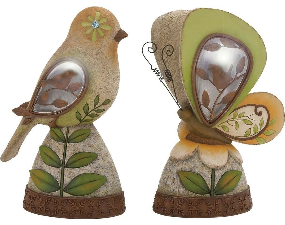 The Sweetest Polystone Solar Bird Butterfly 2 Assorted