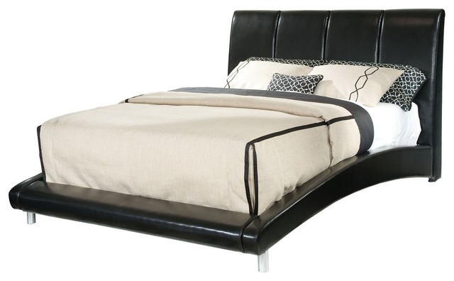 StandardModerno Upholstered Queen Platform Bed, Black
