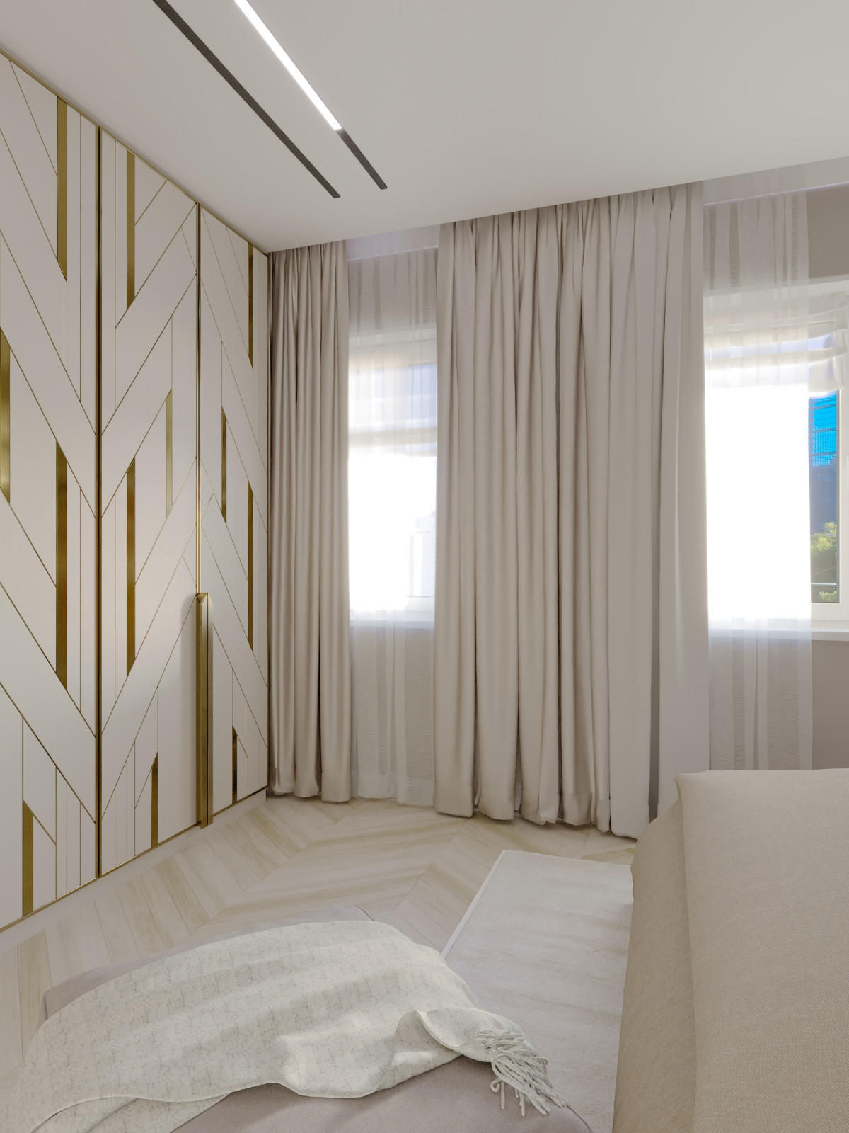 спальная с рейками