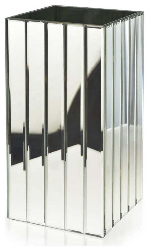 Serene Spaces Living Tall Gatsby Mirror Strip Vase, 6"x12"H